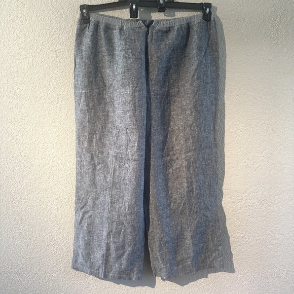 VIVID Two Tone Linen Casual Long Pants -Elastic waist and side pockets Size 2X - Picture 2 of 5